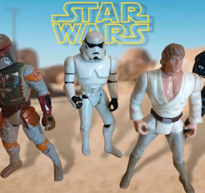 Lot figurines Star Wars kenner 1995 véhicule Droid Luke storm troopers - photo numéro 9