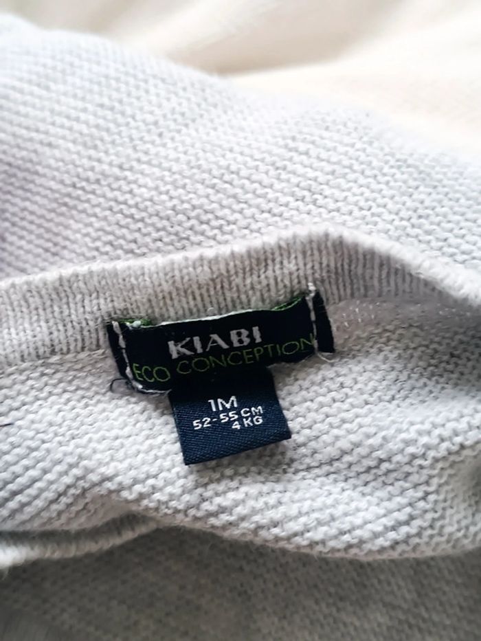 Veste grise bébé mixte 1 mois Kiabi - photo numéro 2