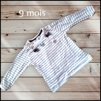 T-shirt rayé avec petits nœuds