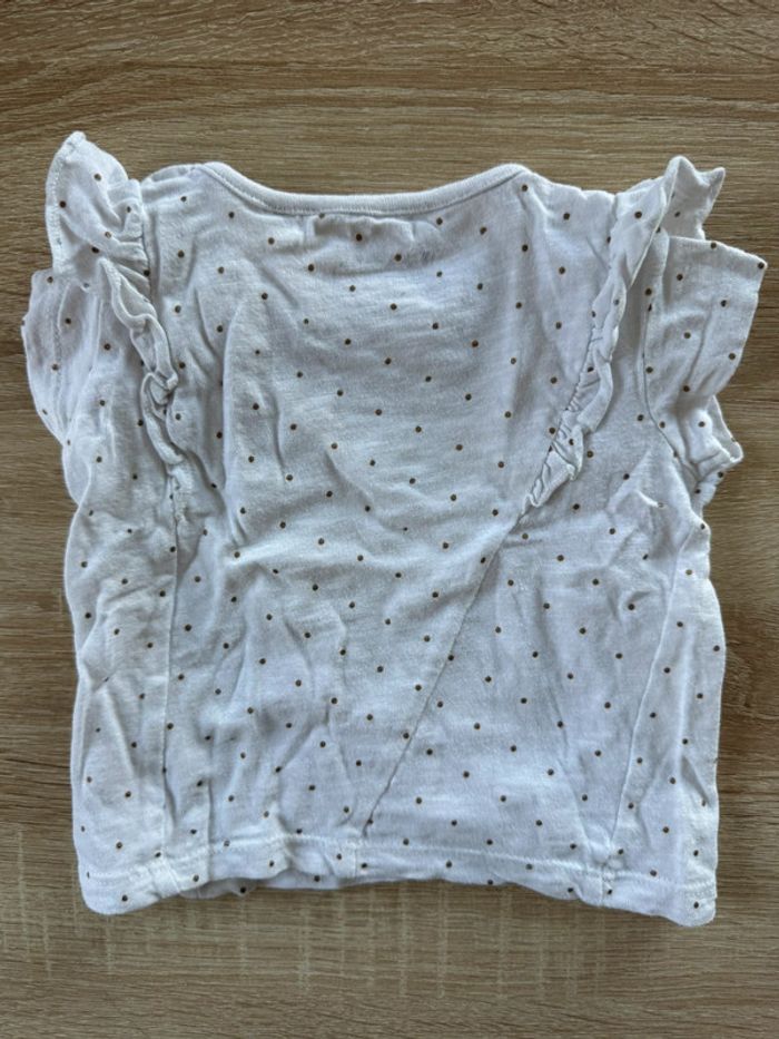 T shirt blanc à pois Boîte à malice 12 mois BE - photo numéro 5