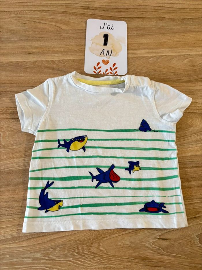 Lot T-shirt manches courtes été bébé garçon 12 mois - photo numéro 4