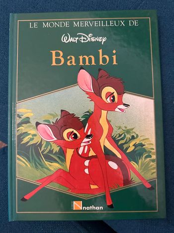 Livre ancien album Le monde merveilleux de Bambi Walt Disney Nathan