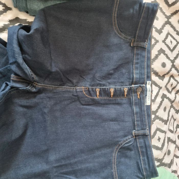 Jean 52 skinny bleu foncé fermeture boutons taille réglable - photo numéro 2