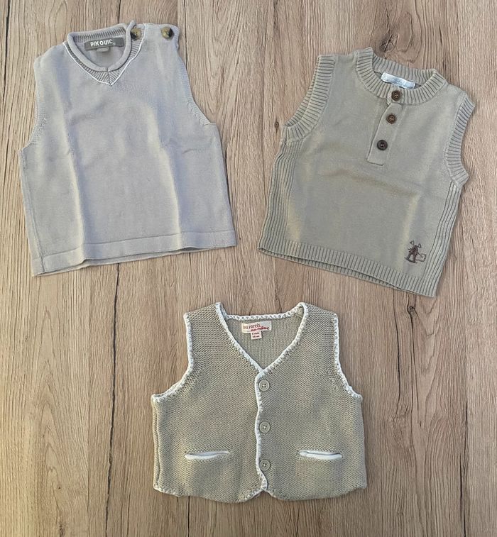 Lot 3 pulls sans manches - photo numéro 2