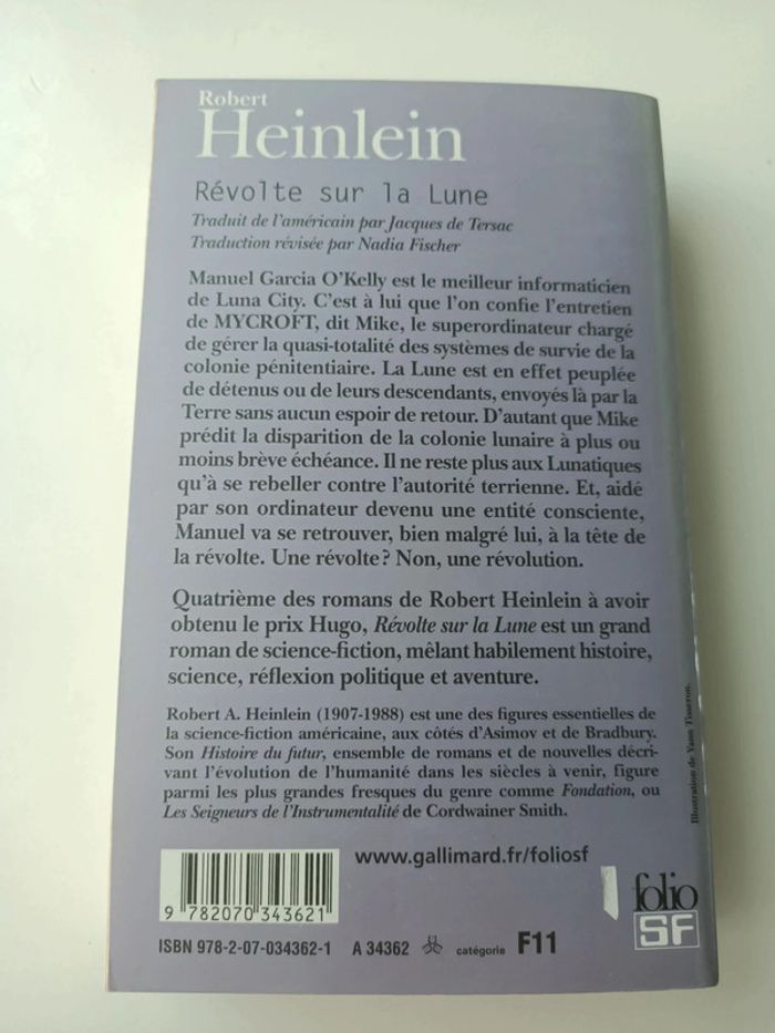 Livre révolte sur la lune (robert Heinlein / folio SF) - photo numéro 2
