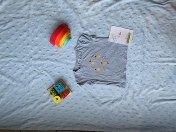 teeshirt manche courtes bleu impression citron devant 3 ans tape à l'oeil