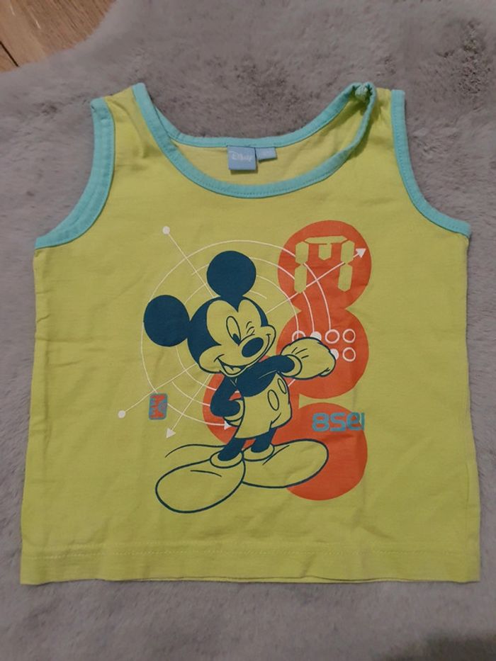 Débardeur Mickey vert et bleu Disney 12 mois