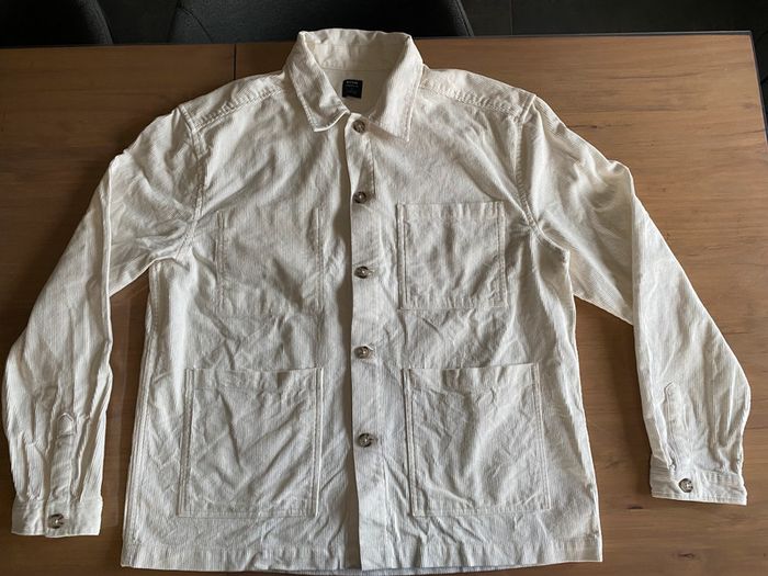 Veste Chemise Kiabi regular fit en velours côtelé blanc crème taille L - photo numéro 8