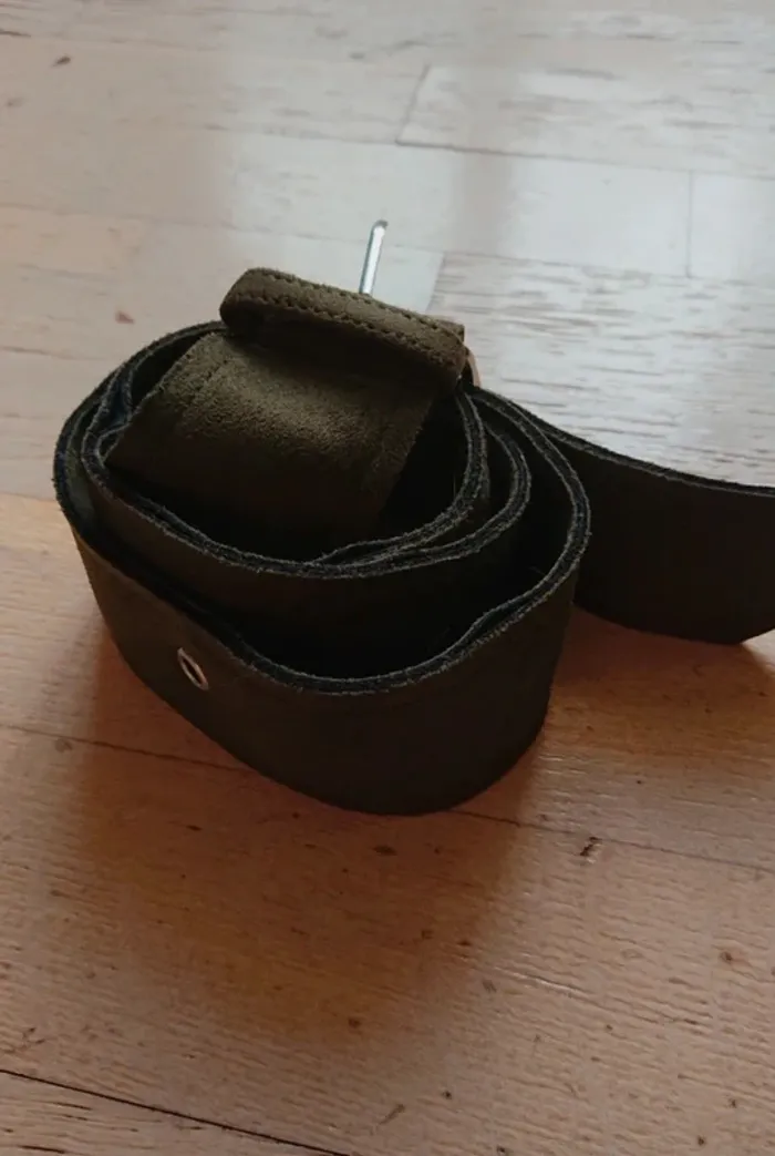 Ceinture perfecto velours kaki - photo numéro 5