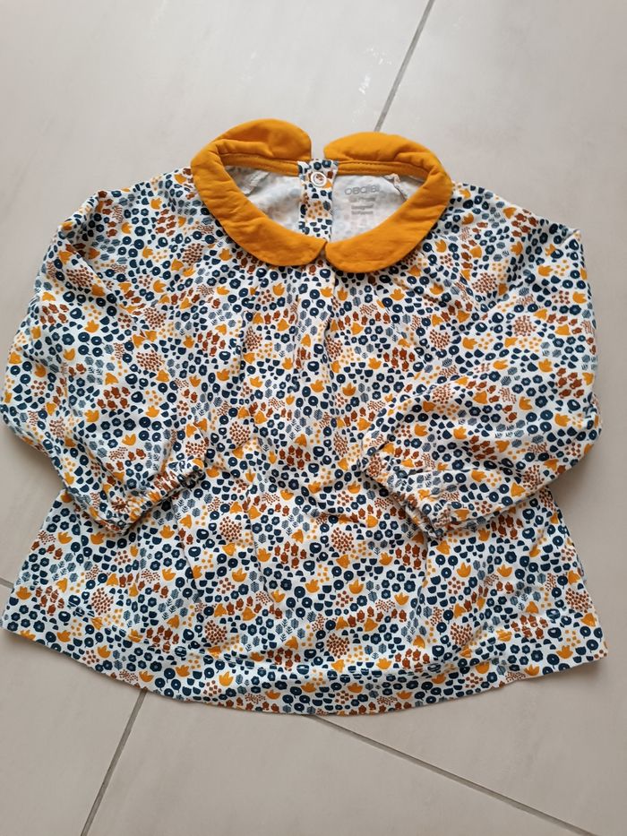 Tee-shirt manches longues col claudine