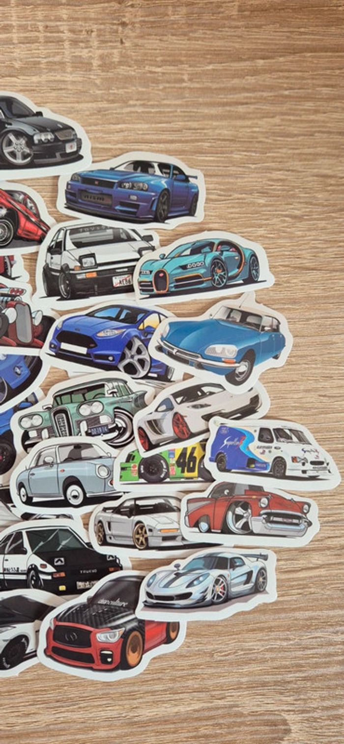 Lot de 50 autocollants Voitures - photo numéro 10