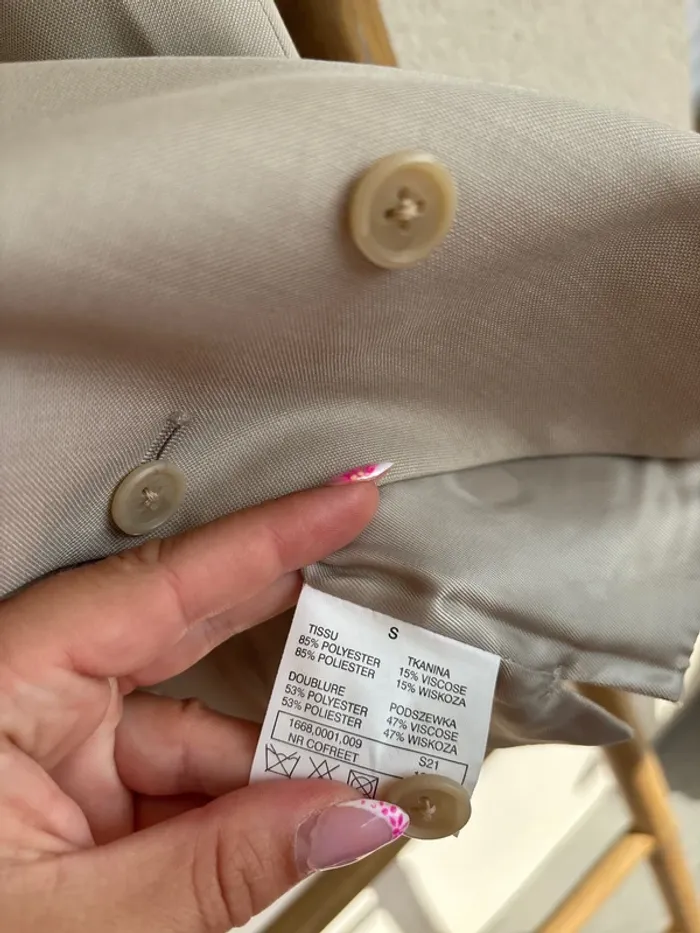 Gilet de costume beige crème Brice taille S - photo numéro 8