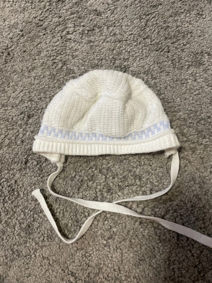 Bonnet naissance laine blanc mixte - photo numéro 4