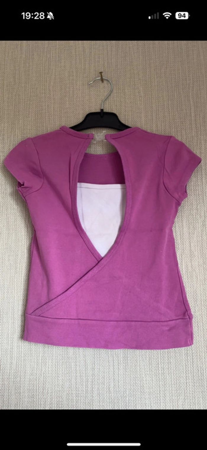 T-shirt 8 ans rose violer - photo numéro 2