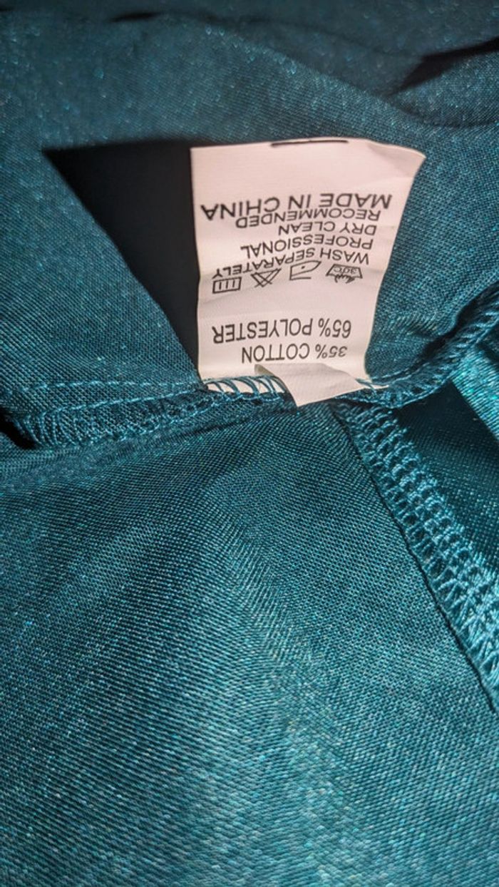 Robe de cérémonie, cocktail effet satin verte taille S - photo numéro 7