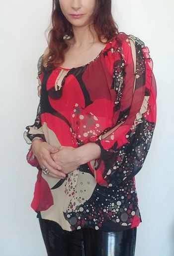 Blouse voile manches et décolleté ouvert TU