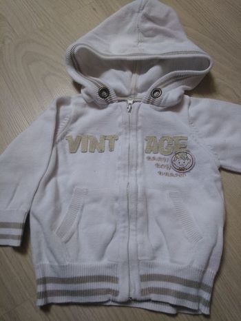 Gilet zippé à capuche bébé garçon 6 mois