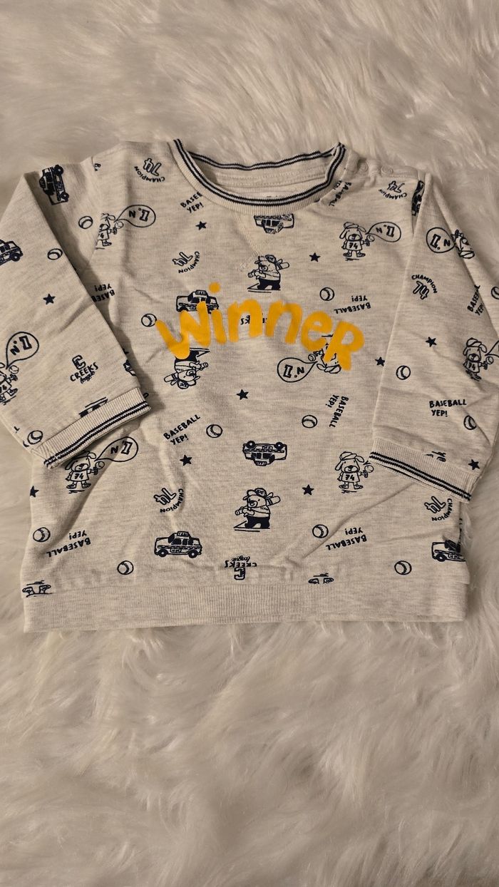 Neuf (non porté) 😍🥰💙 sweat mi saison 18 mois garçon 💙🥰😍