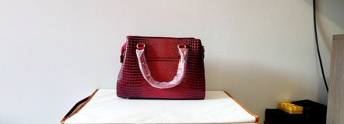 Sac à main rouge croco 3 pièces - photo numéro 2