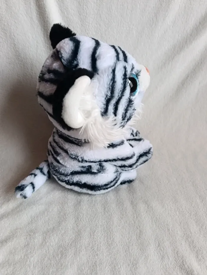 Peluche tigre blanc 33 cm - photo numéro 3