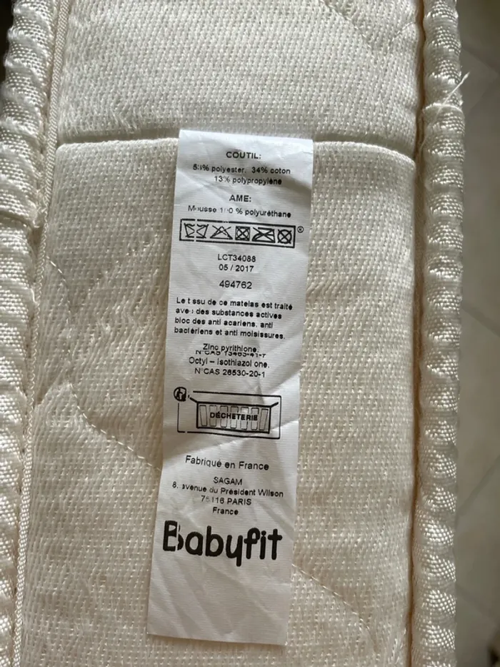 Matelas Babyfit 120x60 - photo numéro 2