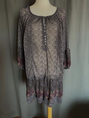 Robe/tunique transparente imprimé gris Zara