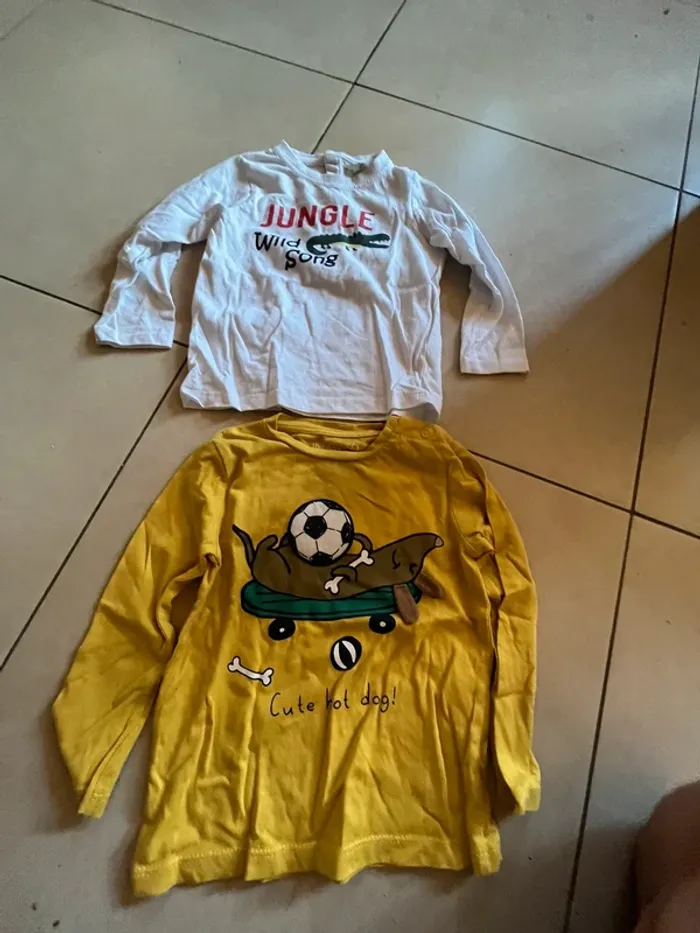 Lot de 2 t-shirt manche longue taille 86 cm