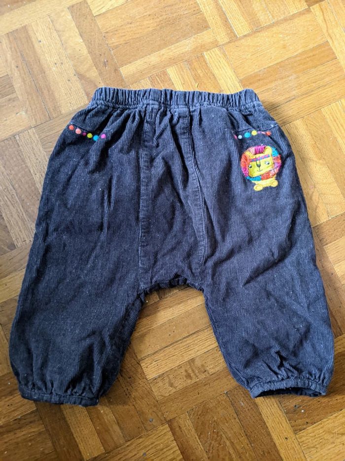 Pantalon large sarouel bébé gris taupe lion mixte 9 mois 71 cm DPAM