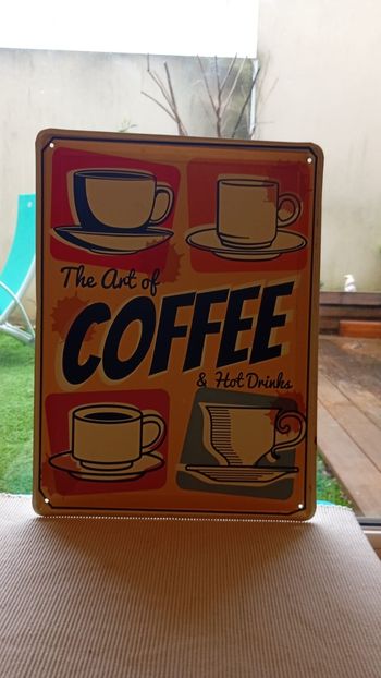 Plaque émaillée "coffee"