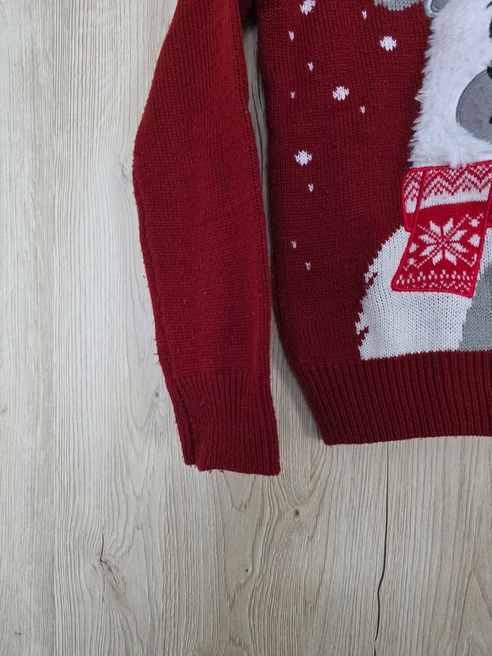 PULL NOËL ROUGE NOËL 🎅 JOYEUX NOËL OURS POLAIRE TAILLE 8ANS MARQUE LA HALLE - photo numéro 5