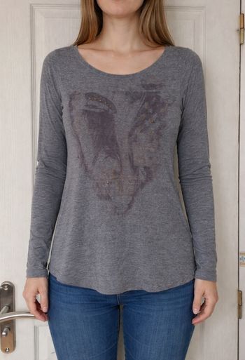 Haut gris à motifs femme kalais taille M/38