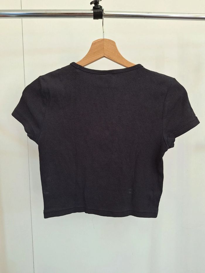 T shirt, crop top court noir femme S H&M - photo numéro 2