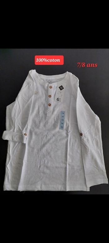 T-shirt blanc garçon 8ans