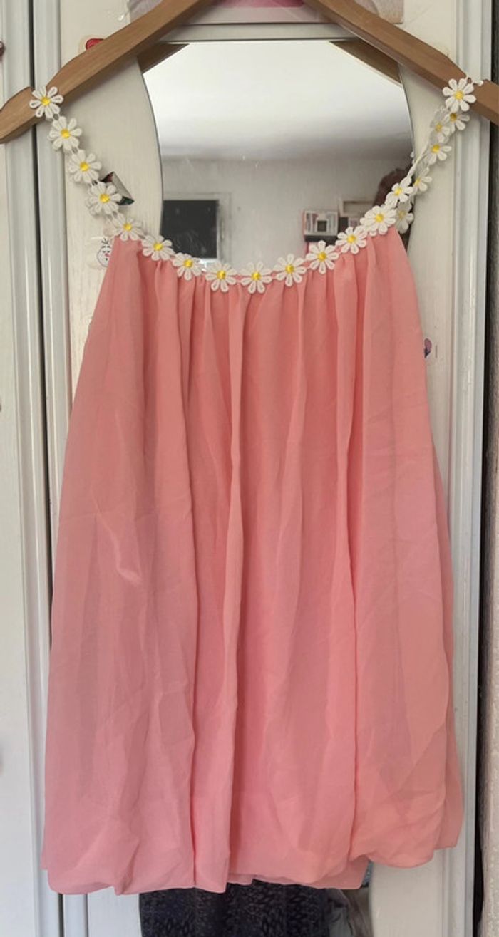 Débardeur en tulle doublé, bretelles sous forme de marguerite, rose claire , produit en Italie, S