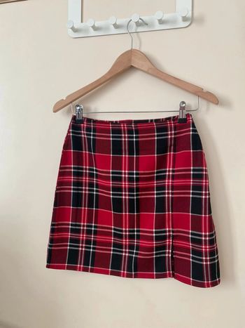 Jupe carreaux bordeaux noir S Tally Weijl