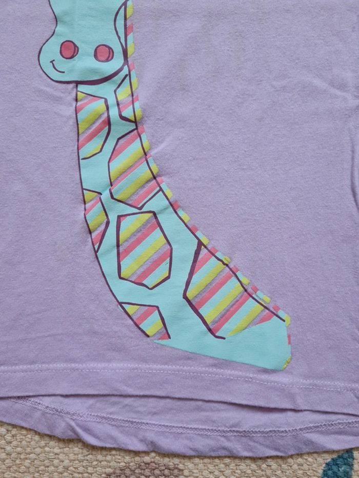 T shirt violet girafe 2 ans vinyl fraise - photo numéro 3