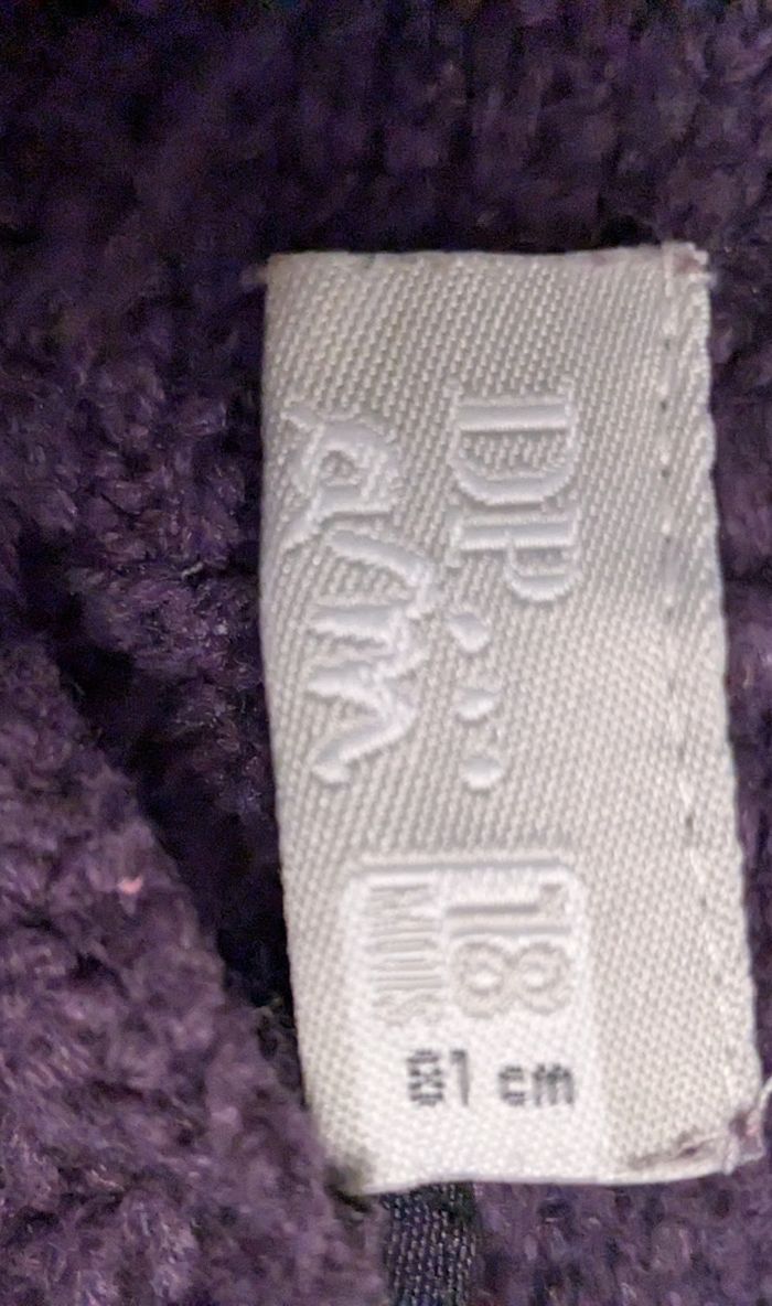 Pull violet manches courtes taille 18 mois de la marque DPAM - photo numéro 3