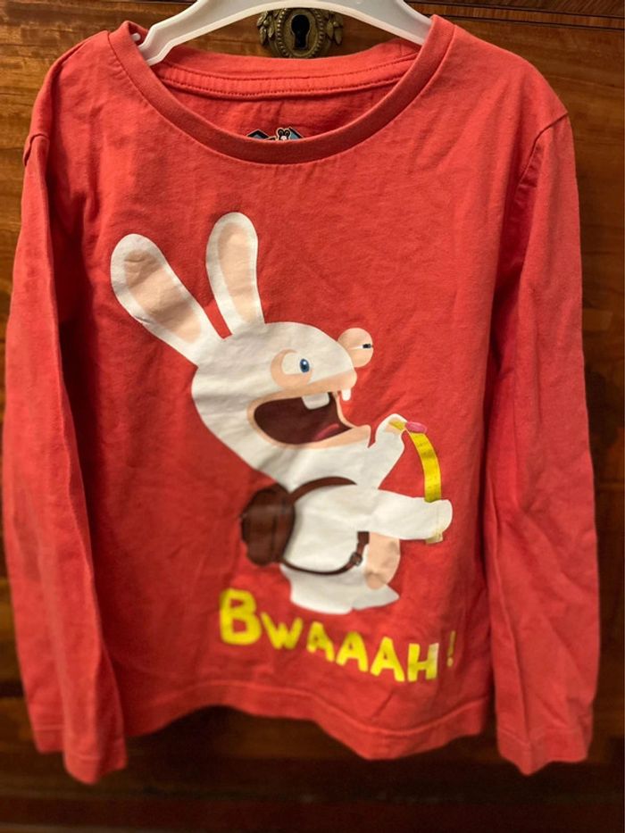 T shirt manche longue lapin cretin 6 ans - photo numéro 3