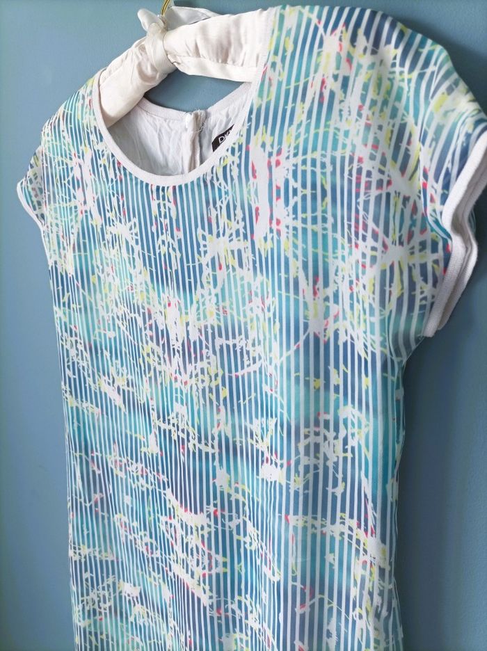 Robe Fille DKNY 12 ans bleu collection été TBE