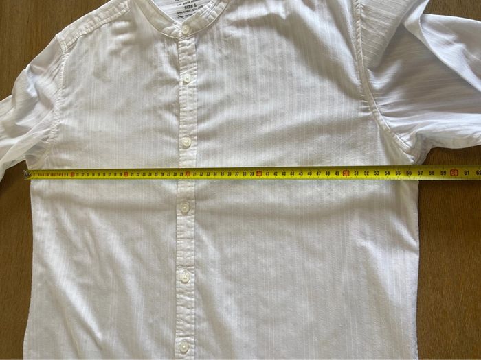 Chemise blanche col Mao coton Derby taille L - photo numéro 15