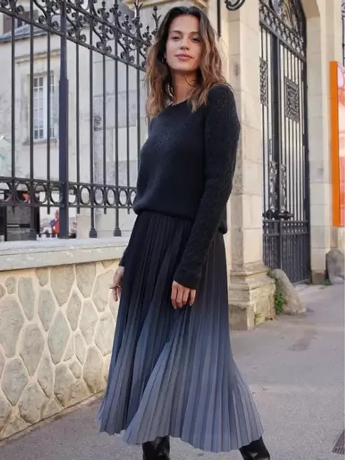 Jupe plissée soleil - entièrement élastiquée - taille 48 - Daxon - couleur noir - photo numéro 5