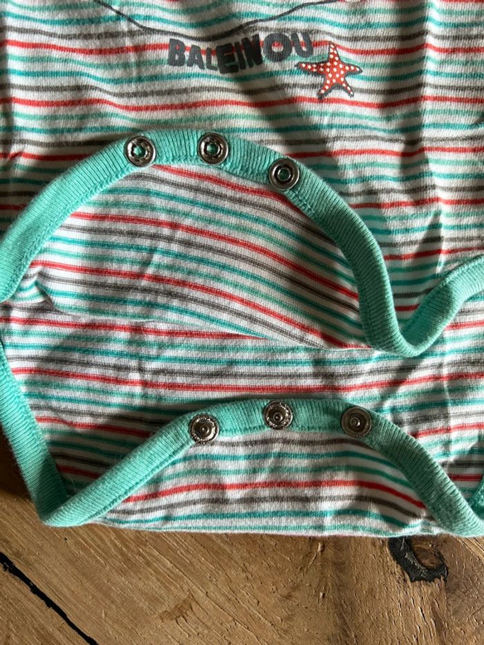 Lot 2 bodies été garçon parfait état 9 mois - photo numéro 7