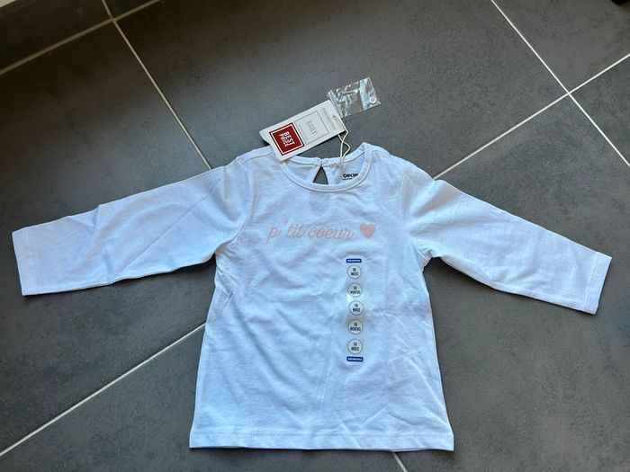 T-shirt manches longues léger pti cœur bébé fille orchestra