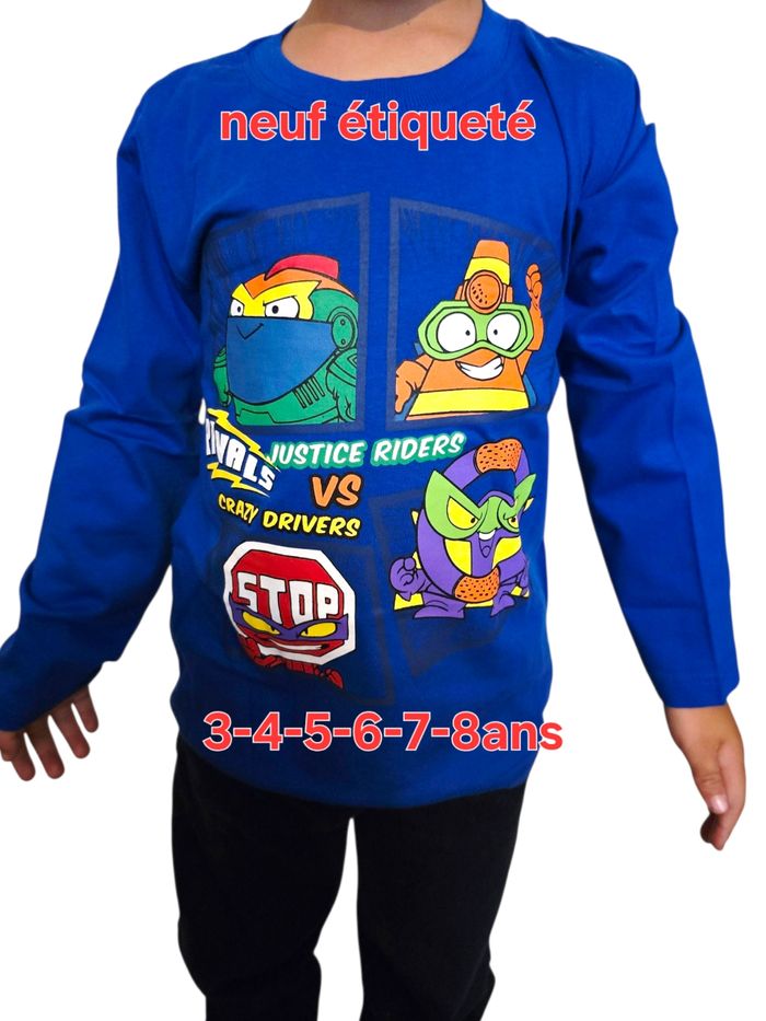 T-shirt manches longues superthings bleu