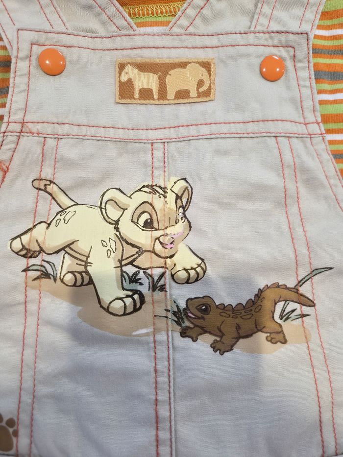 Ensemble salopette avec tee-shirt Simba, Disneyland Paris, 18 mois - photo numéro 2