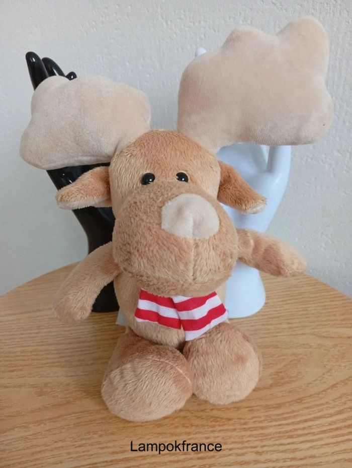 Peluche cerf kinder bon état 25cm