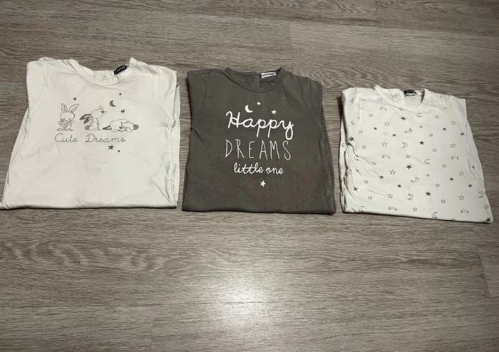 Lot de pyjamas en coton 6-9 mois - photo numéro 2