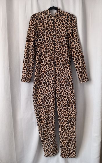 Combinaison à capuche doux chaud polaire pyjama léopard taille 36