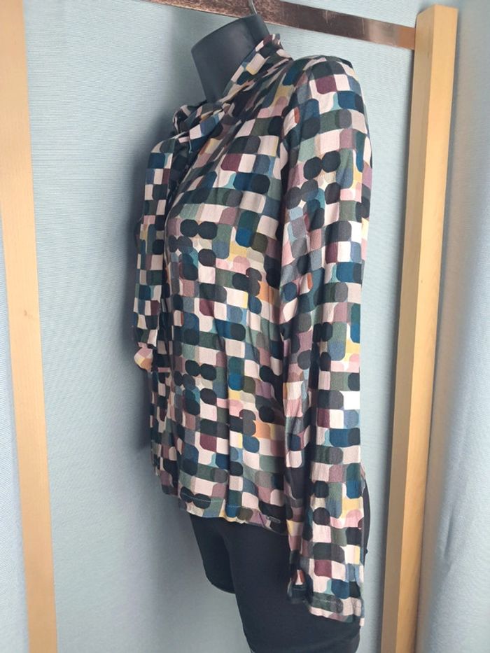 Cop copine haut blouse motifs vintage T.36 en tbe - photo numéro 7