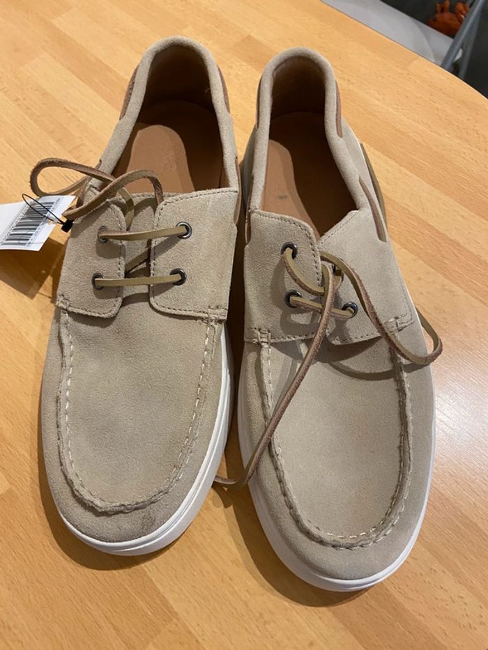 Mocassins beige Mango cuir taille 45 neuf - photo numéro 2
